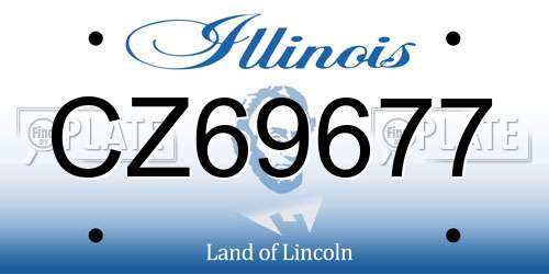 CZ69677 Illinois License Plate