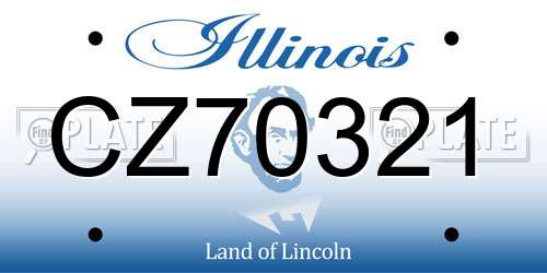 CZ70321 Illinois License Plate