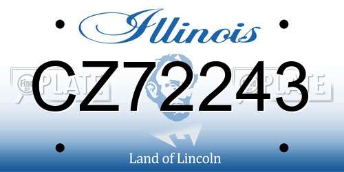 CZ72243 Illinois License Plate