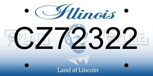 CZ72322 Illinois License Plate
