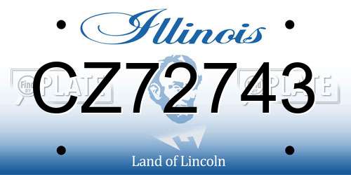 CZ72743 Illinois License Plate