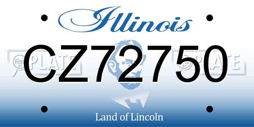 CZ72750 Illinois License Plate