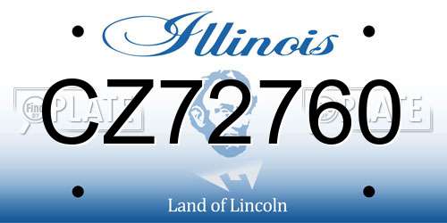 CZ72760 Illinois License Plate