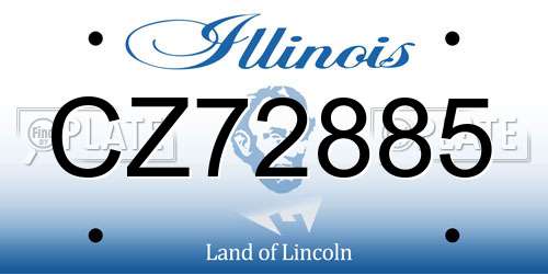 CZ72885 Illinois License Plate