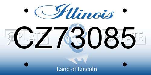 CZ73085 Illinois License Plate