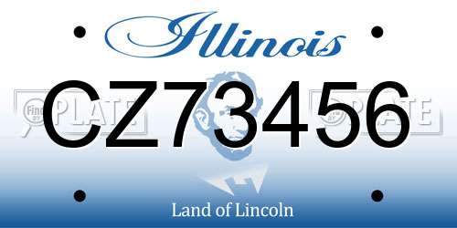 CZ73456 Illinois License Plate