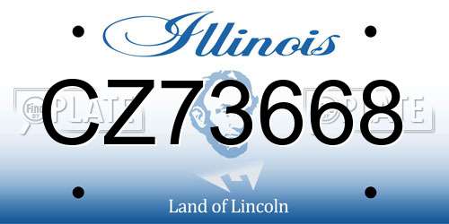 CZ73668 Illinois License Plate