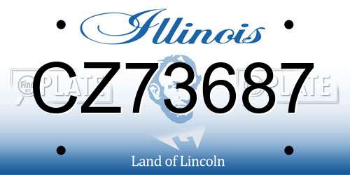 CZ73687 Illinois License Plate