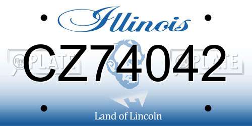 CZ74042 Illinois License Plate