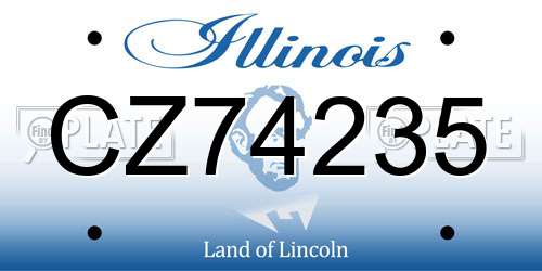 CZ74235 Illinois License Plate