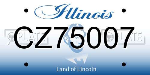 CZ75007 Illinois License Plate