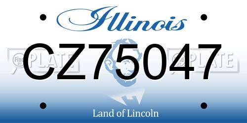 CZ75047 Illinois License Plate