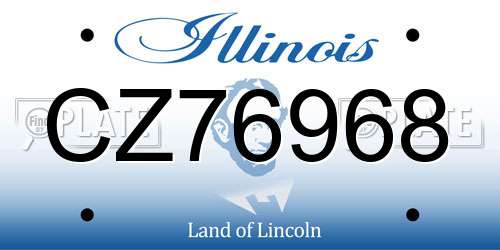 CZ76968 Illinois License Plate