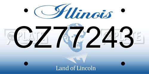 CZ77243 Illinois License Plate