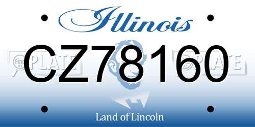 CZ78160 Illinois License Plate