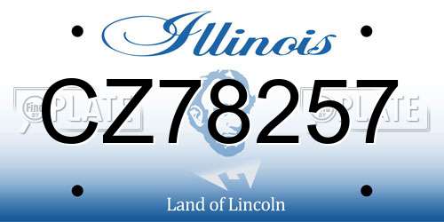 CZ78257 Illinois License Plate