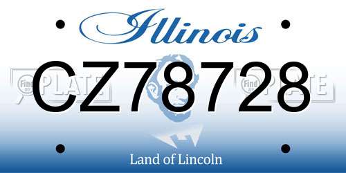 CZ78728 Illinois License Plate