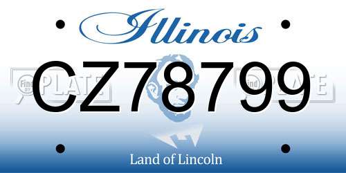 CZ78799 Illinois License Plate