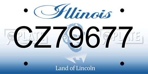 CZ79677 Illinois License Plate
