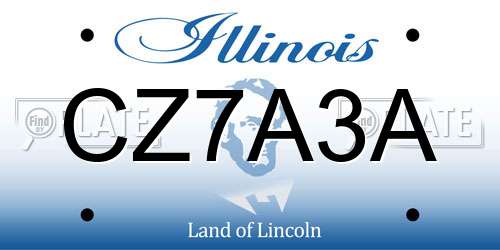 CZ7A3A Illinois License Plate