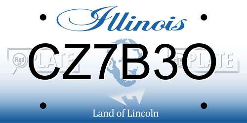 CZ7B3O Illinois License Plate