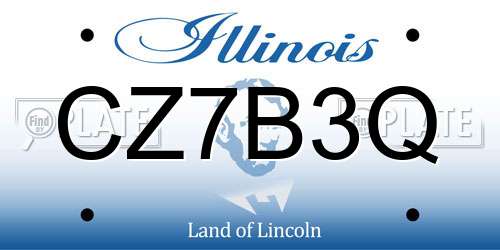 CZ7B3Q Illinois License Plate