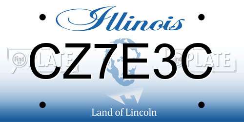CZ7E3C Illinois License Plate