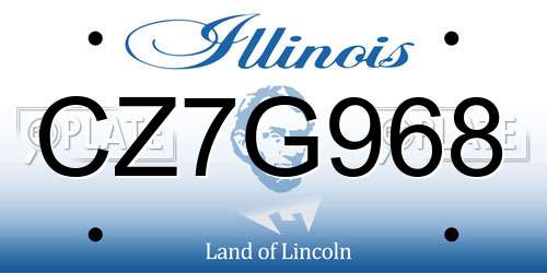 CZ7G968 Illinois License Plate