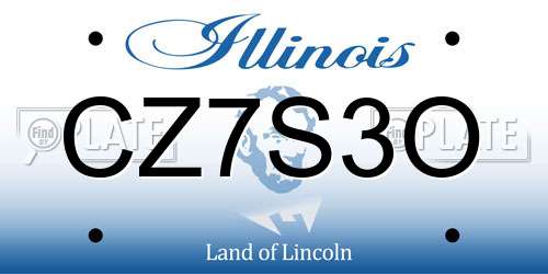 CZ7S3O Illinois License Plate