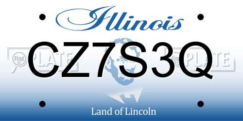 CZ7S3Q Illinois License Plate