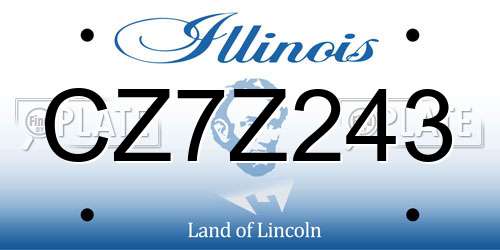 CZ7Z243 Illinois License Plate