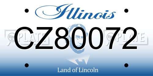 CZ80072 Illinois License Plate
