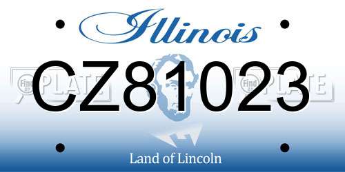 CZ81023 Illinois License Plate