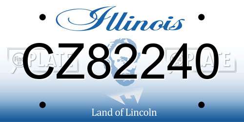 CZ82240 Illinois License Plate