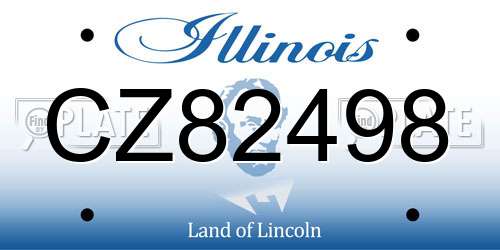 CZ82498 Illinois License Plate