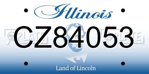 CZ84053 Illinois License Plate