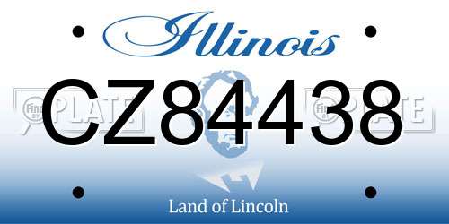 CZ84438 Illinois License Plate