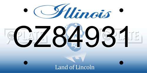 CZ84931 Illinois License Plate