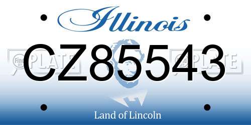 CZ85543 Illinois License Plate