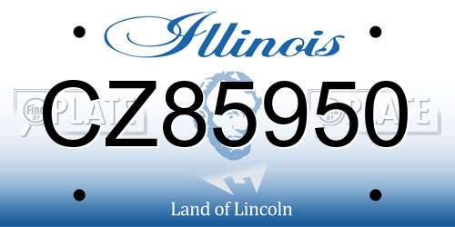 CZ85950 Illinois License Plate