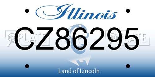 CZ86295 Illinois License Plate
