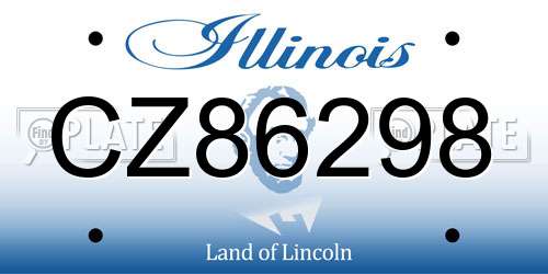 CZ86298 Illinois License Plate