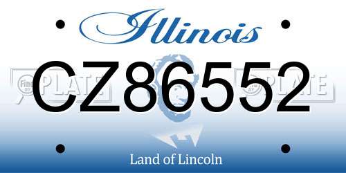 CZ86552 Illinois License Plate