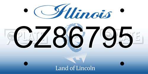 CZ86795 Illinois License Plate