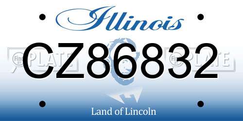 CZ86832 Illinois License Plate