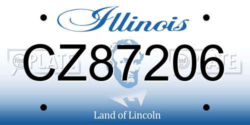 CZ87206 Illinois License Plate