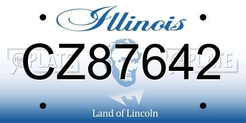 CZ87642 Illinois License Plate
