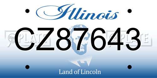 CZ87643 Illinois License Plate