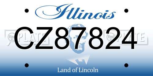 CZ87824 Illinois License Plate