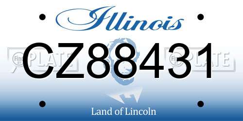 CZ88431 Illinois License Plate